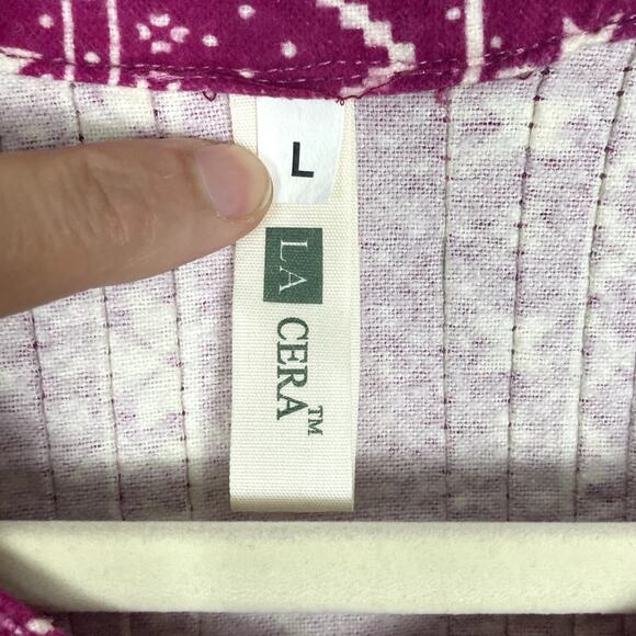 La Cera 100% Cotton Flannel Nightgown Women's Large Cozy Grandma Conservative - Picture 11 of 14